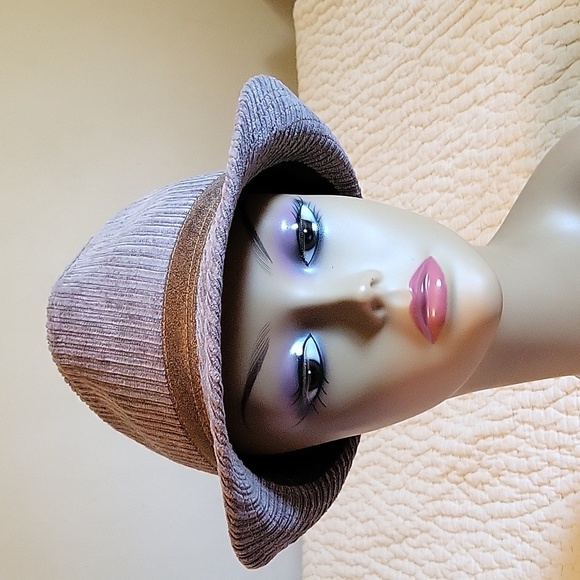 Nwot Stetson Western Cotton Reverse Corduroy Gray Trilby Womens Fedora Sz XL - Picture 1 of 6